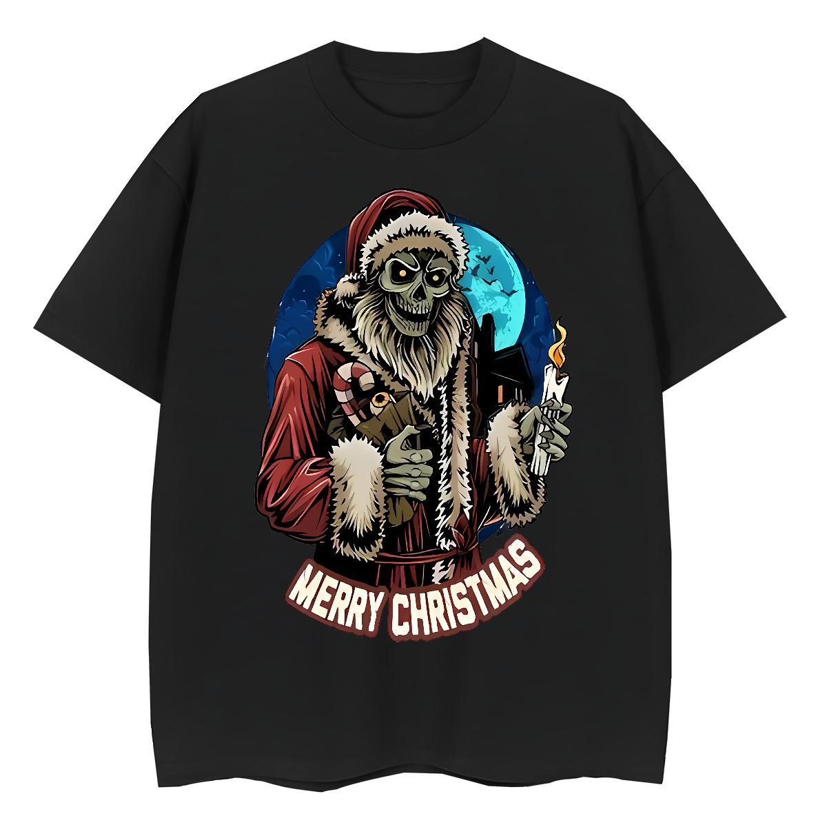 2024 DIY Women T Shirts 230g Pure Cotton O Neck Short Sleeves Casual Sport skull Women Tees Popular Cartoon Print Tops