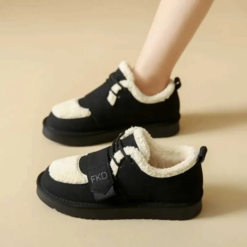 Womens Snow Solid Boots For Women 2023 New Winter Warm Short Boot With And Thick Plush Shoes Xw6.5 Booties
