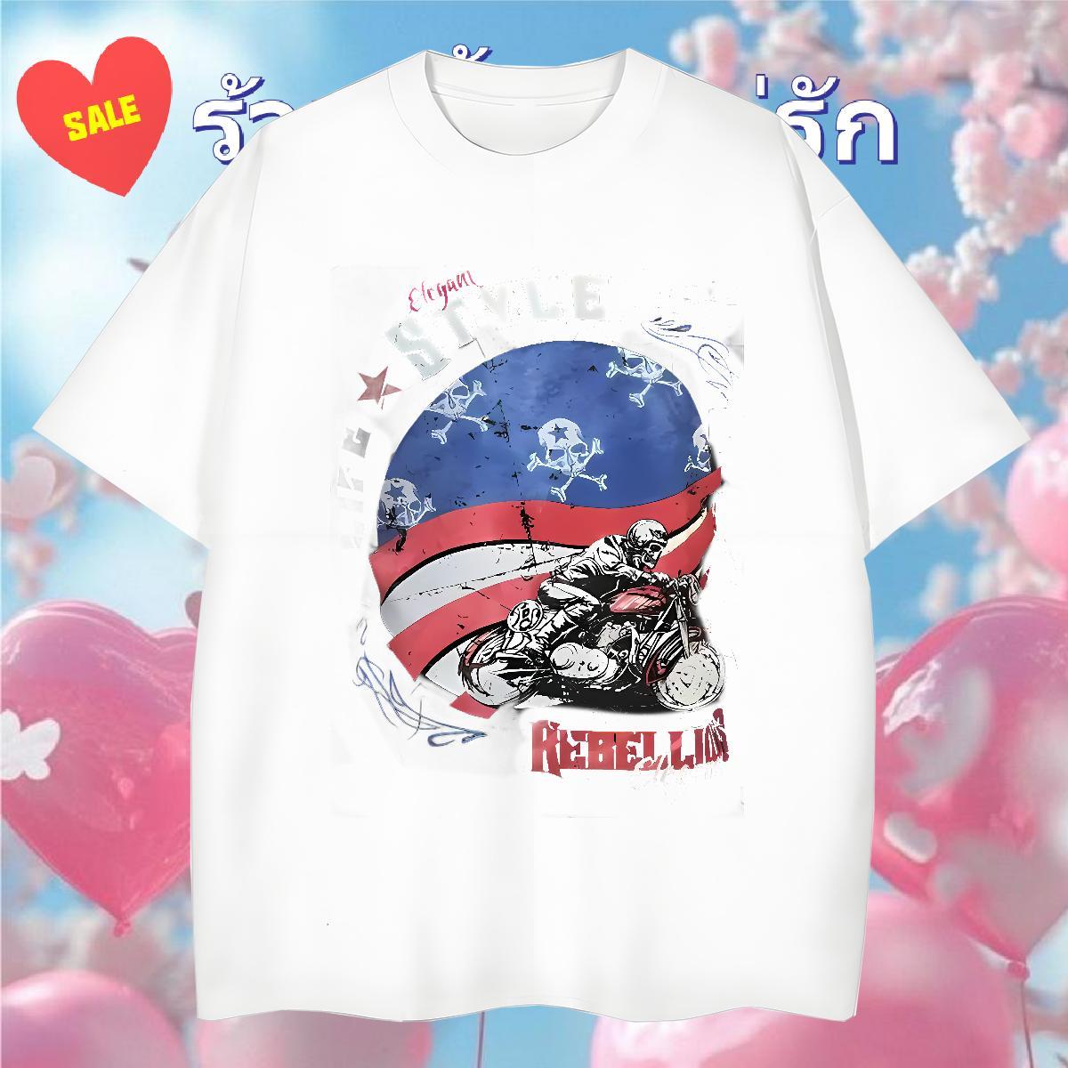 Soft T shirt 100% Cotton 230g skull Daily Outfit Anime Print Crew Neck Tshirt for Man Woman Custom Tops Shirt