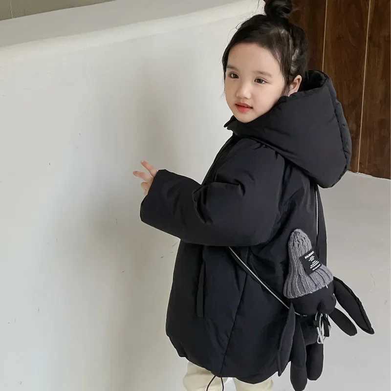 Down Coat Korean winter jacket cotton jacket Parkas boys and girls solid hooded jacket thick cotton jack warm jacket H241010