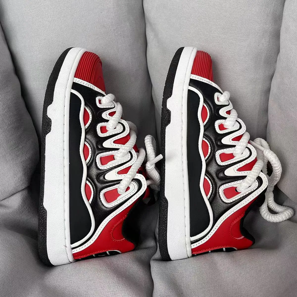 Men's And Women's Color Blocked Low Cut Casual Skateboard Sneakers Shoes