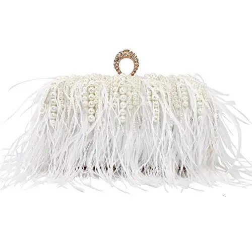 Womens evening clutch bag party wallet wedding clutch bride Exquisite crystal fur womens handbag wallet 241008