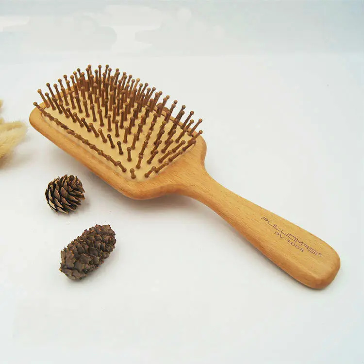 Hair air brush wooden comb professional hair care and styling salon tools anti-static tangling hair brush scalp massage 241009