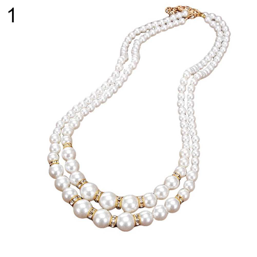 2022 New Trendy Imitation Pearl Necklace Women Men Temperament Simple Handmade Strand Bead Necklace For Women Jewelry GiftX241009