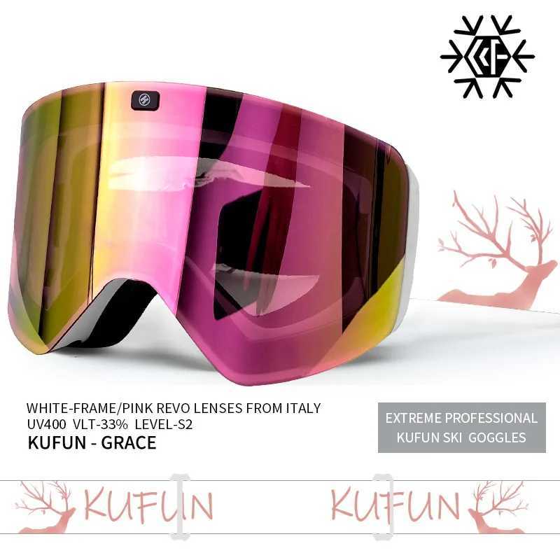 100% UV400 magnetic anti fog lens protection anti fog skiing goggles suitable for mens and womens skiing goggles winter sports goggles CL241010