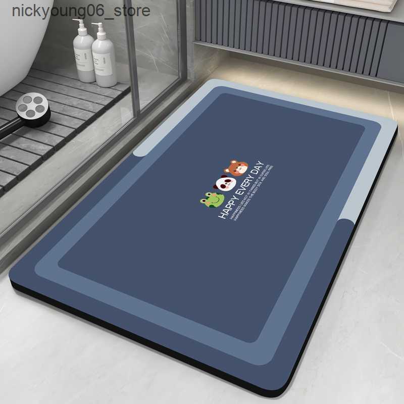 Non-Slip Bath Mats Diatomite Bath Mats Bathroom Absorbent Anti Slip Floor Mat Foot Carpet Quick Dry Shower Toilet Rug Doormat Washable L240910
