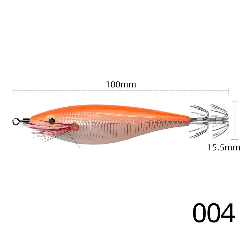 5pcsSet 10g10cm Luminous Horizontal Squid Jig Wood Shrimp Squid Hook Fishing Lures Octopus Cuttlefish Shrimp Saltwater Baits 241010