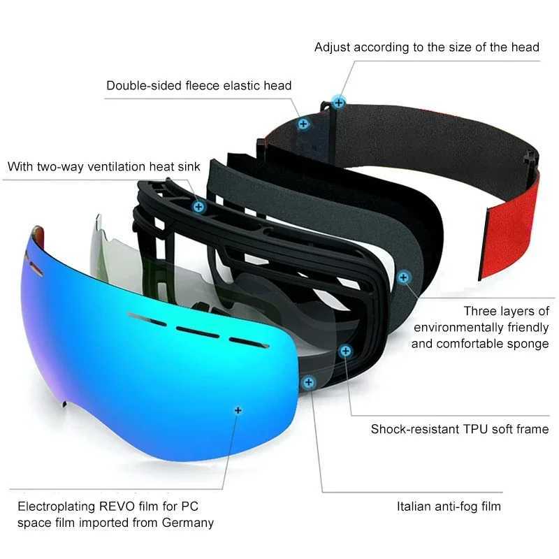 UV400 anti fog double-layer ski goggles large lens ski mask glasses ski goggles polarized goggles CL241010