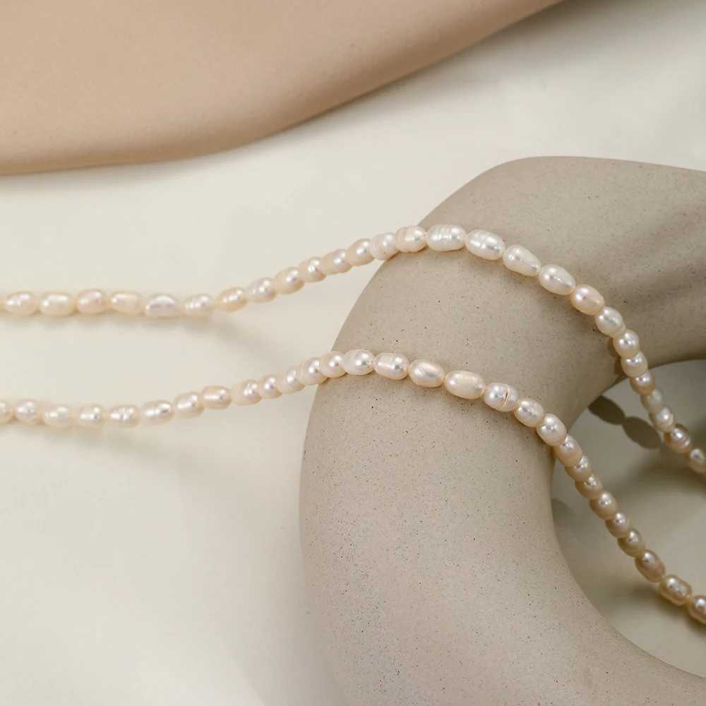 Vintage Style Dainty Freshwater Rice Pearl Necklace for Men and Women Minimalist Choker Necklace Layered Jewelry For Mom GiftX241009