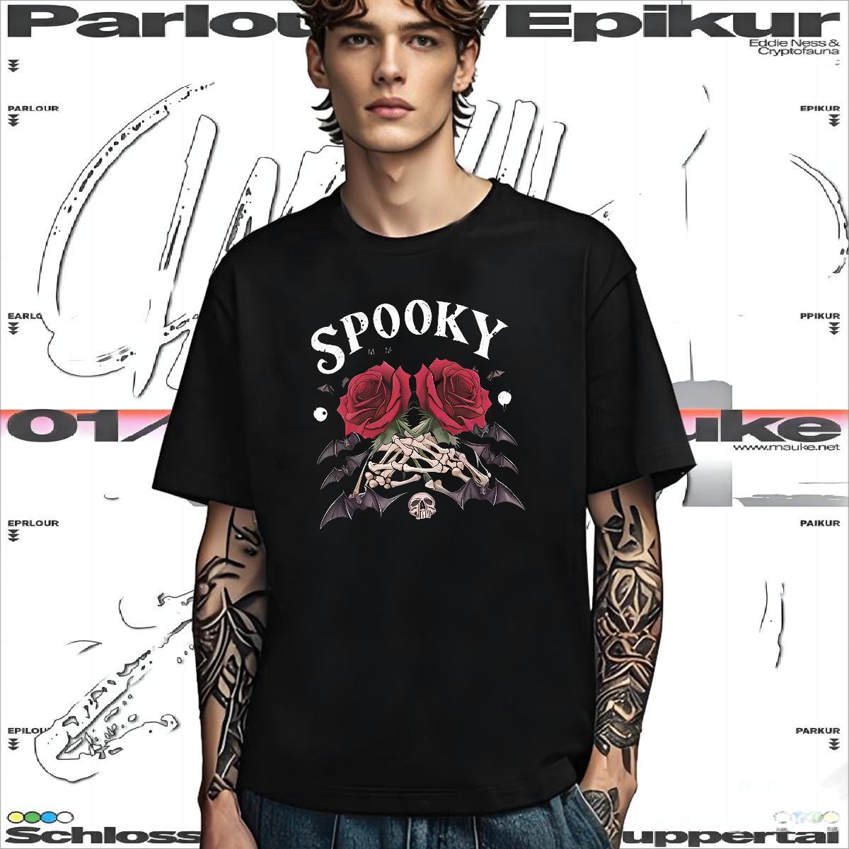 Classic Mens T Shirts 230g Cotton rose Home Outdoor Anime Print Breathable Tshirts Fashion Wear