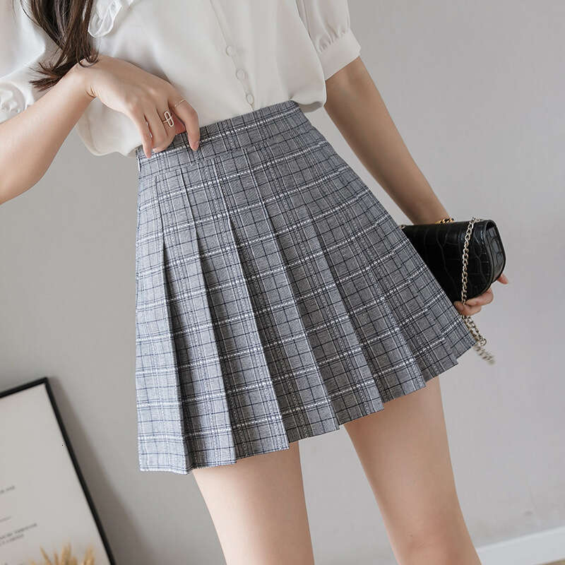 Pleated Short High Waist Korean Version New Half Women's Summer and Autumn Large A-line Embroidered Student Skirt