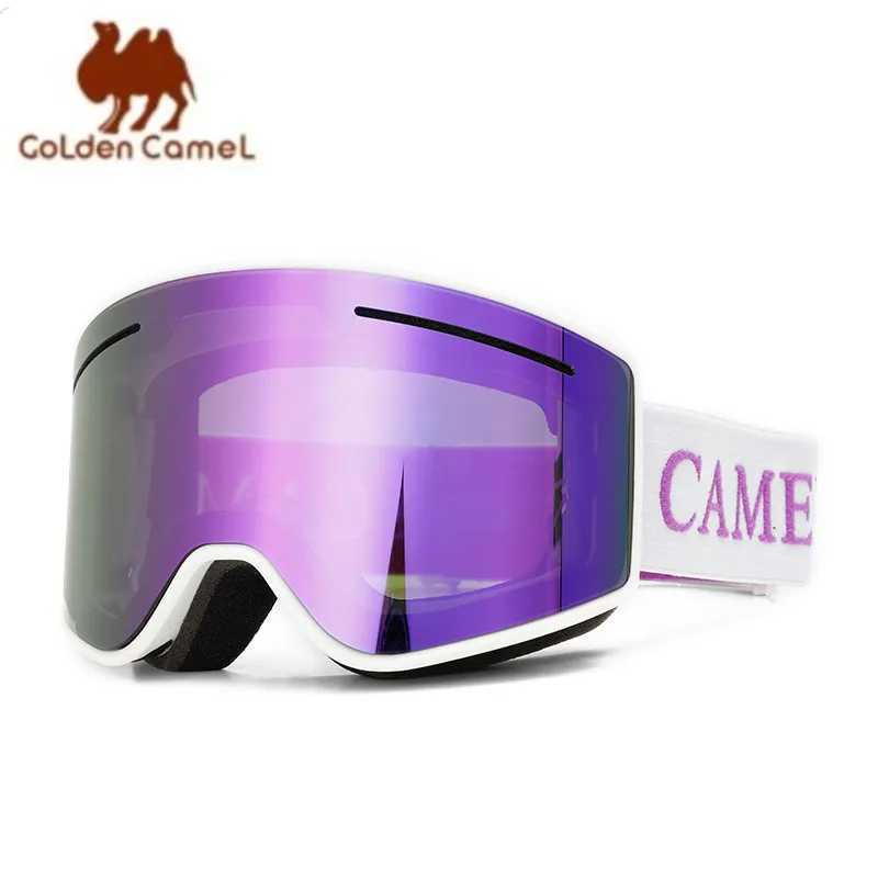 Golden cam skiing goggles with double-layer buckle womens skiing goggles breathable HD anti fog mens skiing goggles CL241010