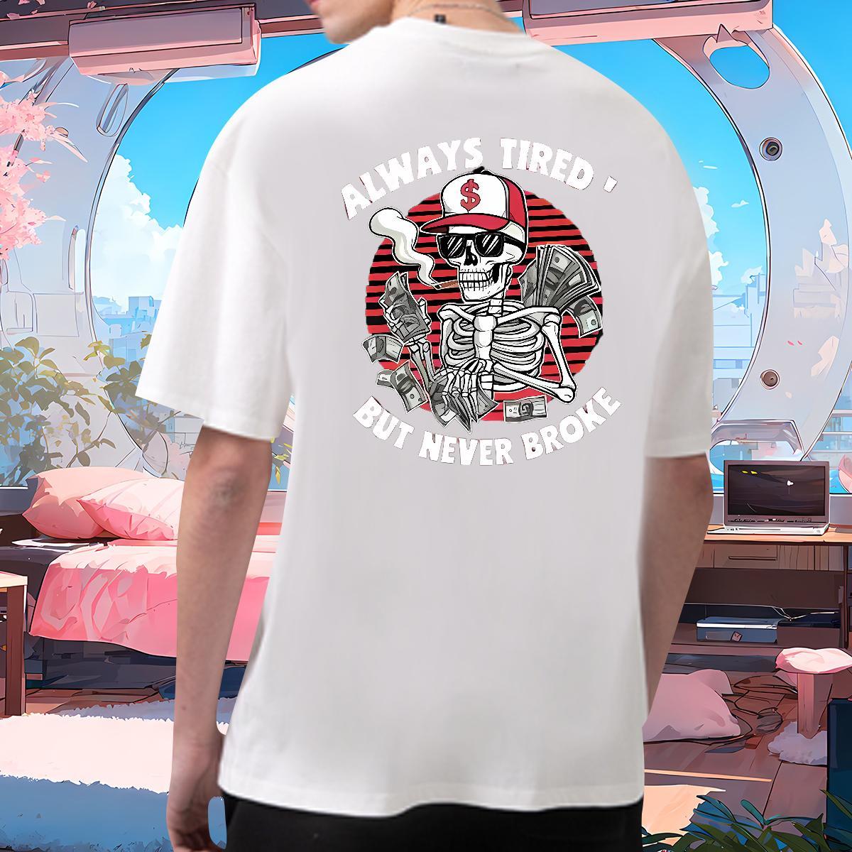 Designer T Shirts Men 230g Cotton skull Beach Custom Printing Pure Cotton Men Tops Tees New Clothings