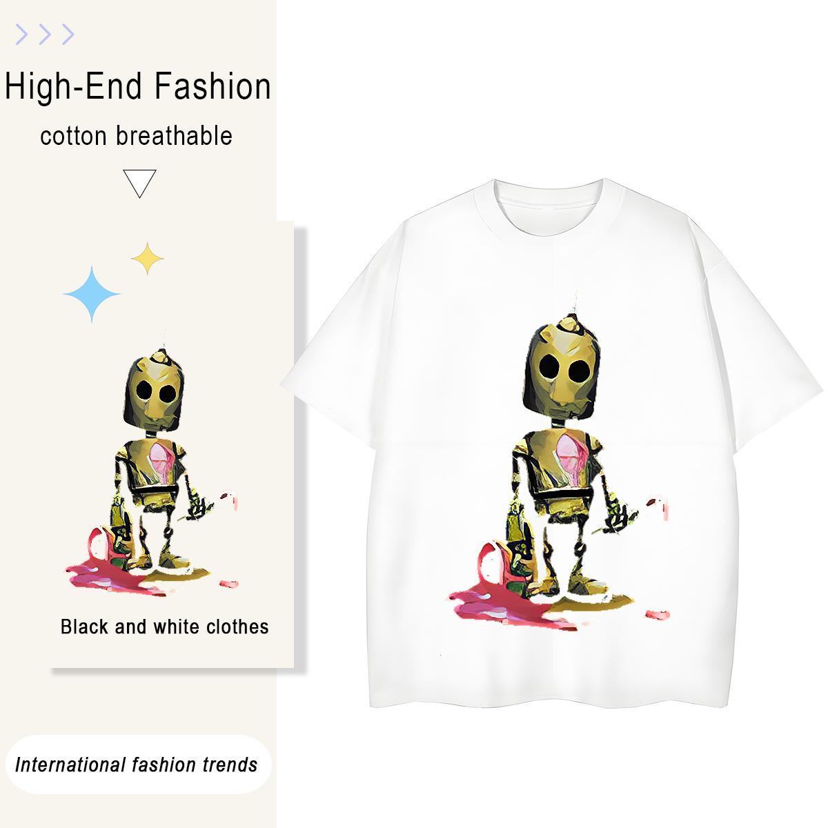 Brand T-Shirts 230g 100% Cotton Round Neck Short Sleeve High Street Hip Hop skull Couples T Shirts Free Shipping Custom Print Plus Size Clothings