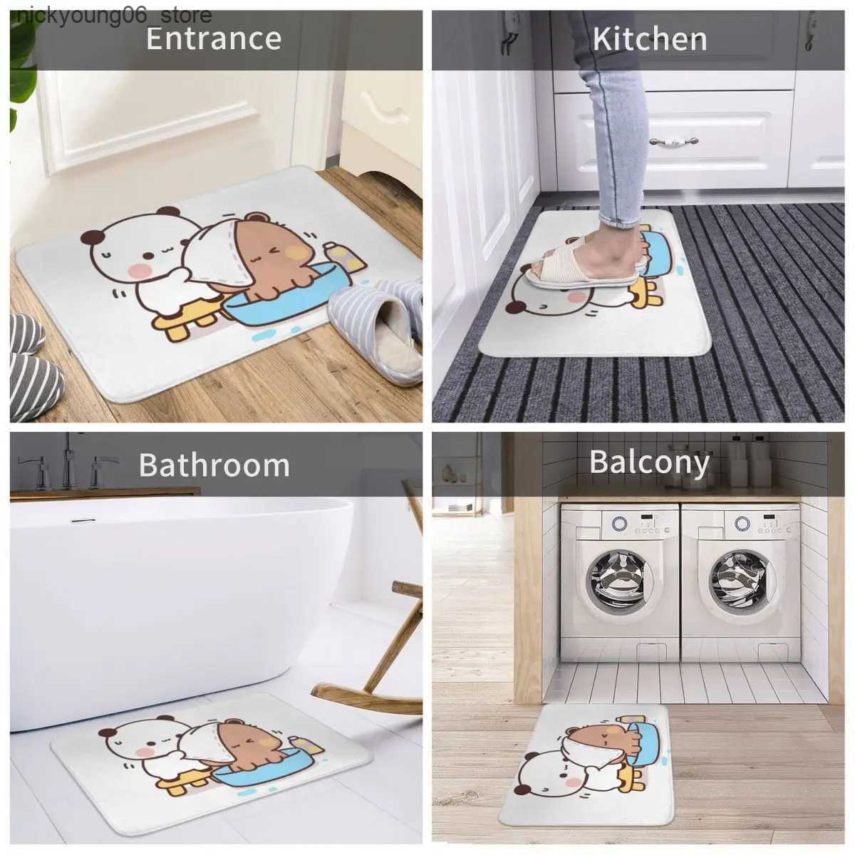 Non-Slip Bath Mats Bubu And Dudu Bath Foot Mat for Shower Home Decor Bear Bath Mat Quick Drying Fashion Bathroom Rug Absorbent Non Slip Toilet Pad L24