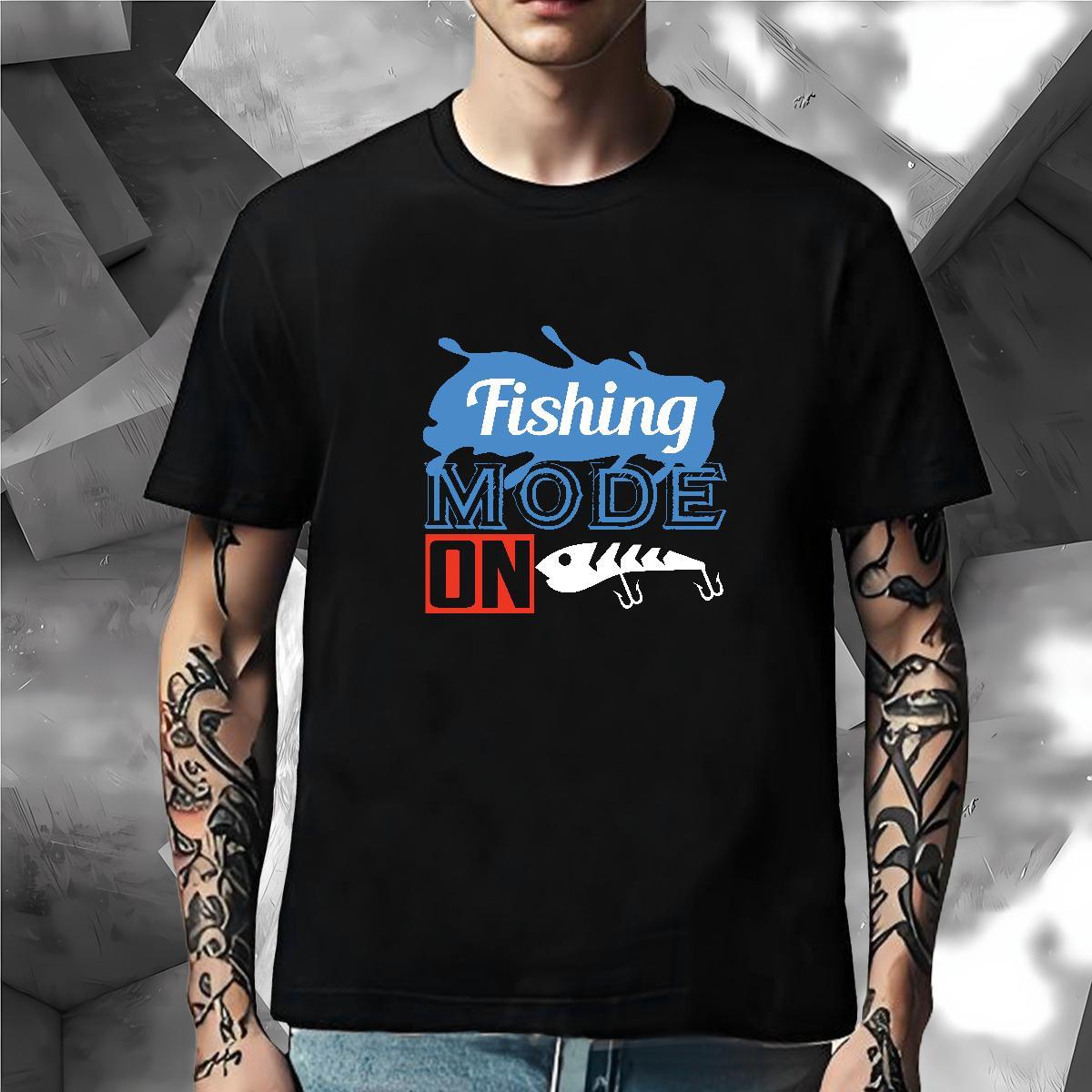 Free Shipping Men T Shirts 100% Cotton 230g fish Beach Asian Size Breathable Short Sleeve Tshirts Custom Top Tees