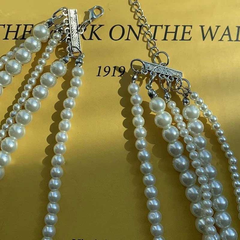 Y2k Imitation Pearl Multi-Layer Womens Necklace Exaggerated Luxury Wedding Party Necklace For Women Fashion Jewelry AccessoriesX241009