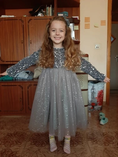 Glitter Girl Princess Party Dress 3-8 Year Old Childrens Birthday Wedding Evening Ball Dress Spring Autumn Long Sleeve Childrens Dress 241008