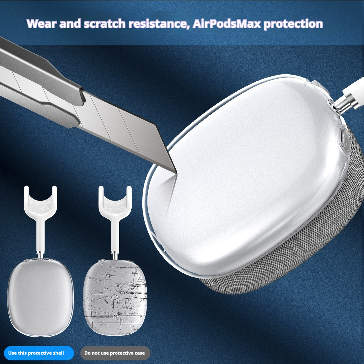 For Airpods Max Cushions Accessories Solid Silicone High Custom Waterproof Protective plastic Headphone Travel Case