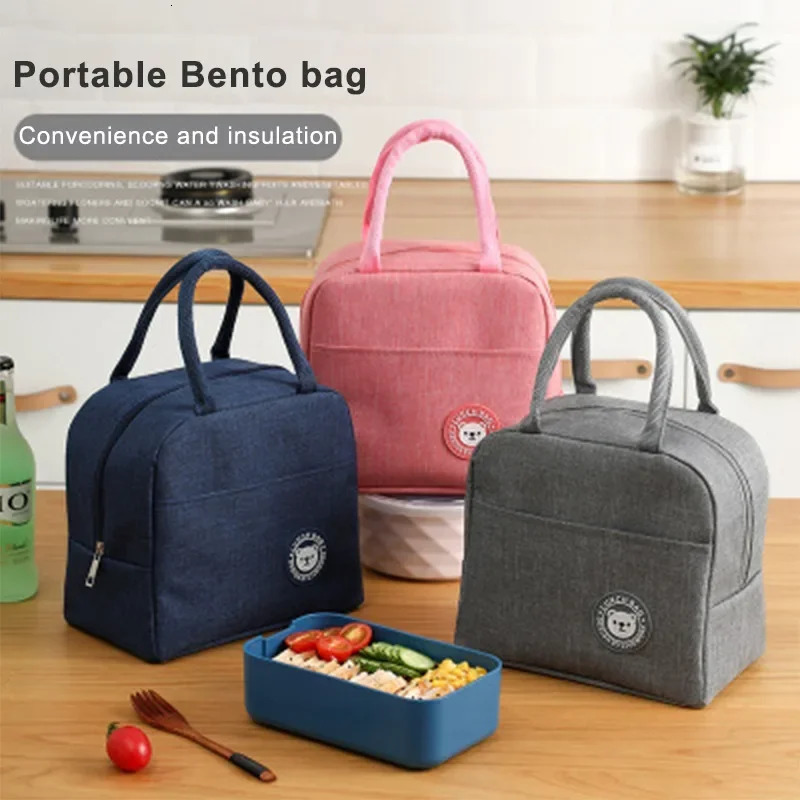 Portable Lunch Bag Food Thermal Box Waterproof Office Cooler Camping Picnic for Kids Convenient Fresh Warmer Bags 240925