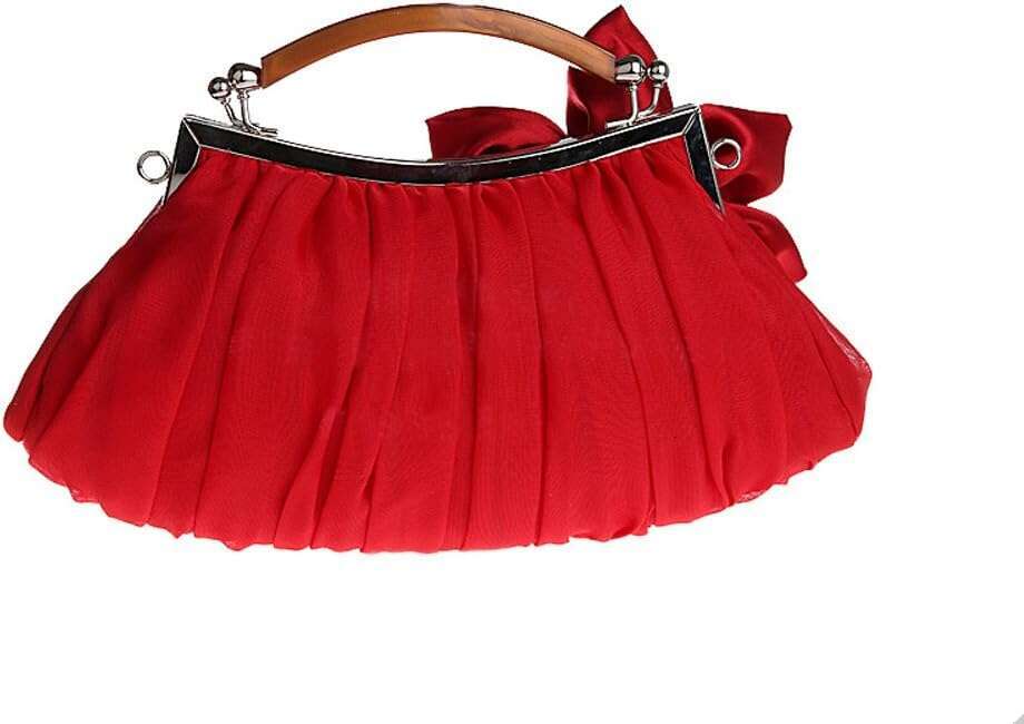 Embellish Sheer Chiffon Exterior Big ral Party Clutch Evening Handbag