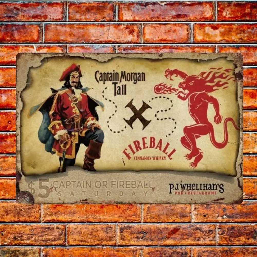 INEED Vintage Metal Signs Tin Sign Captain Morgan Poster Decor for Bar Pub Club Man Cave Wall Decoration Room Home DecorXJ241010