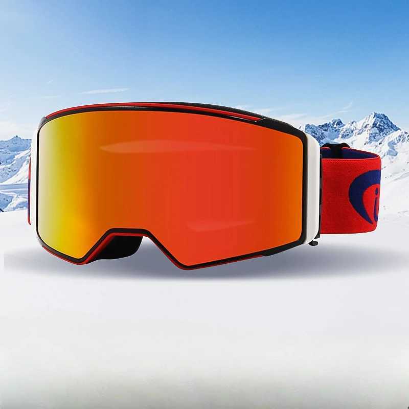 Large cylindrical ski goggles outdoor large field of view goggles windproof and fog proof glass magnetic suction ski goggles CL241010