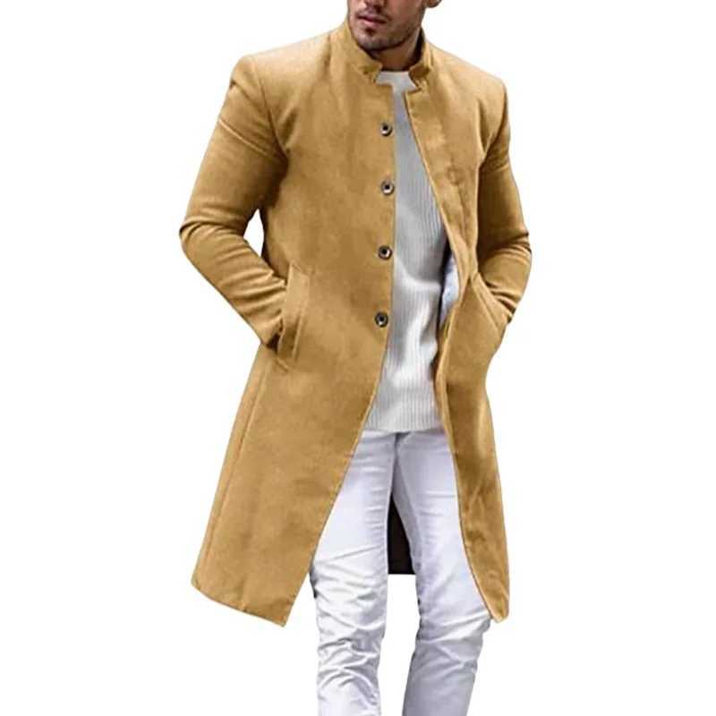 2023 Large Autumn/Winter Fashion Casual Woolen Coat Mens Woolen Windbreaker Coat LX241010