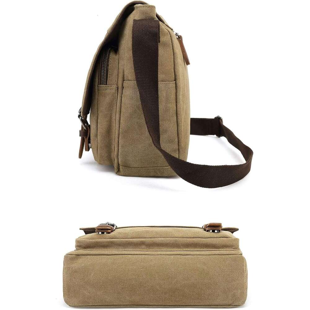 Messenger Canvas Vintage Bag Shoulder bag Leather Large Travel Crossbody bags for men women 15inch Laptop s wo