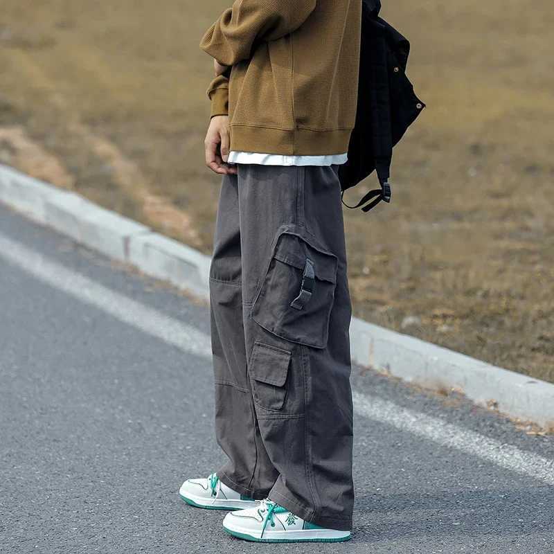 Loose retro casual autumn Japanese streetwear hip-hop pants W241009