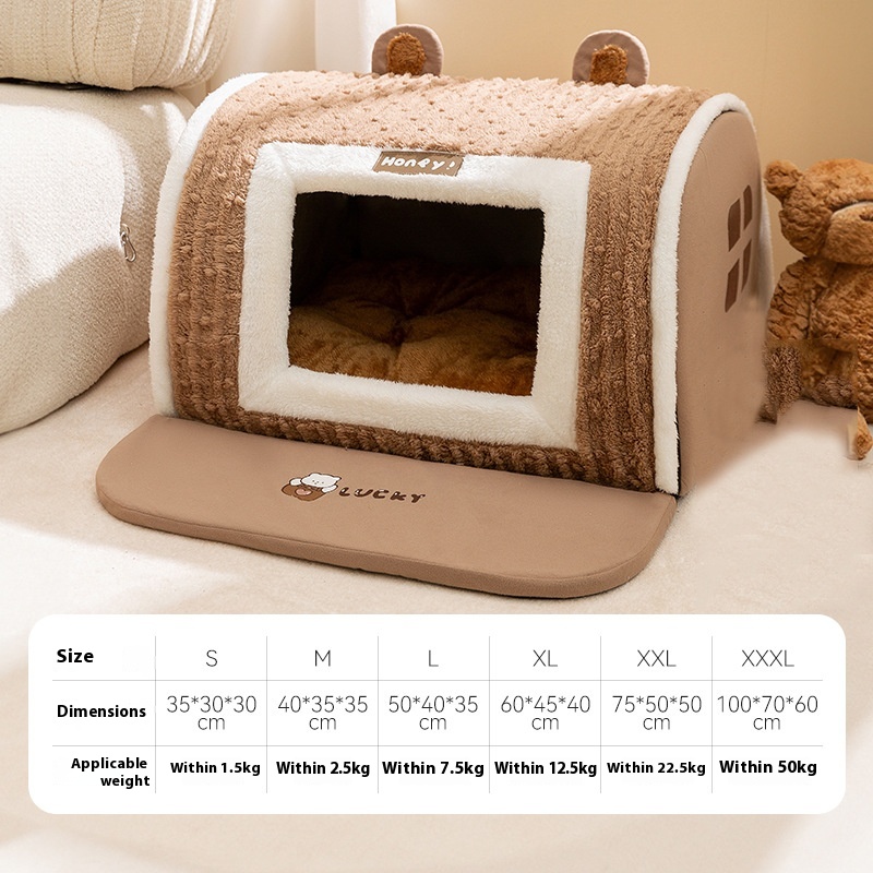 Warm Cozy 2024 Pet House: Neutral Wind Large Drawer Dog Kennel for Golden Retriever & Labrador