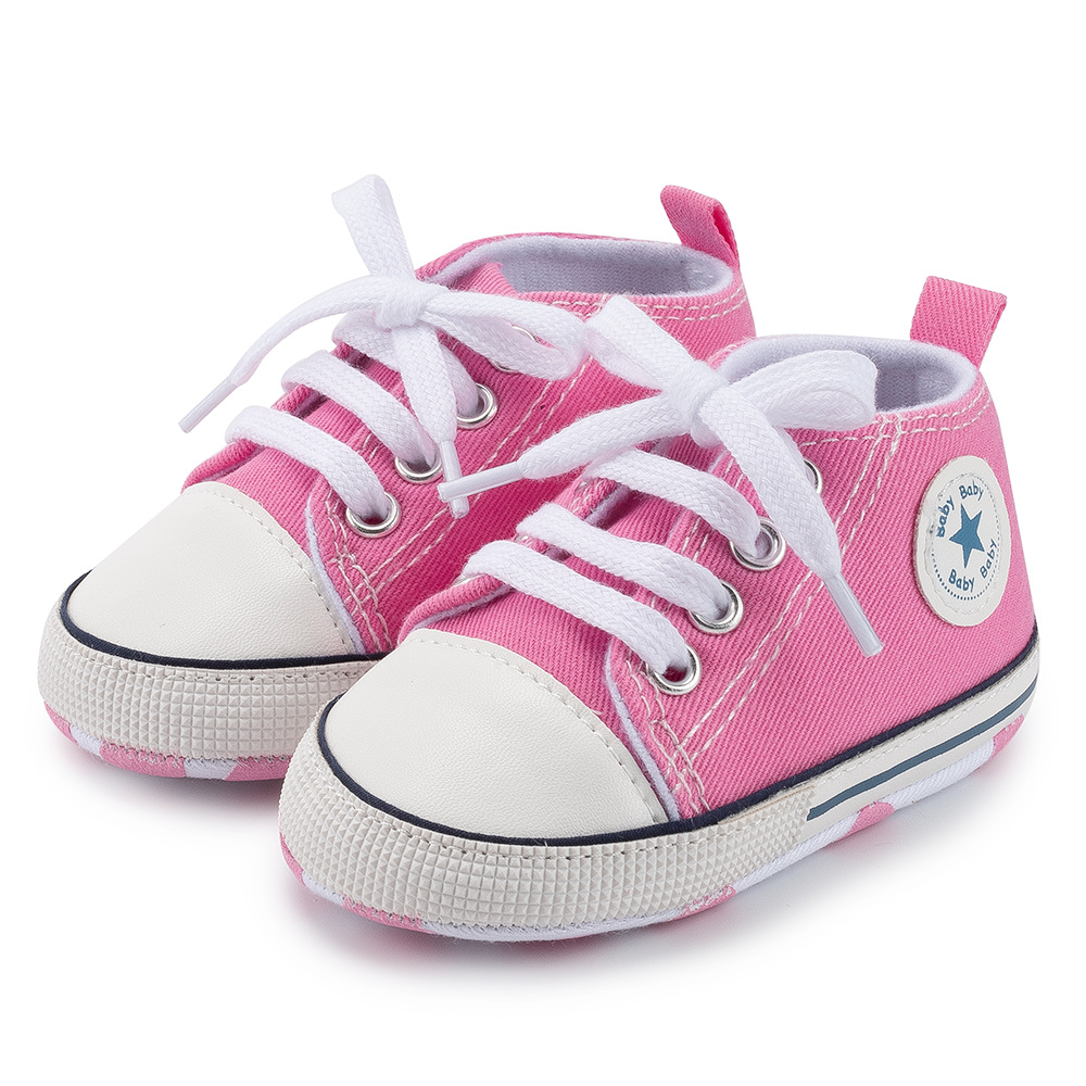 0-18Months Canvas Sneakers Baby Boys Girls Shoes First Walkers Infant Toddler Anti-Slip Soft Sole Classical Newborn Baby Shoes