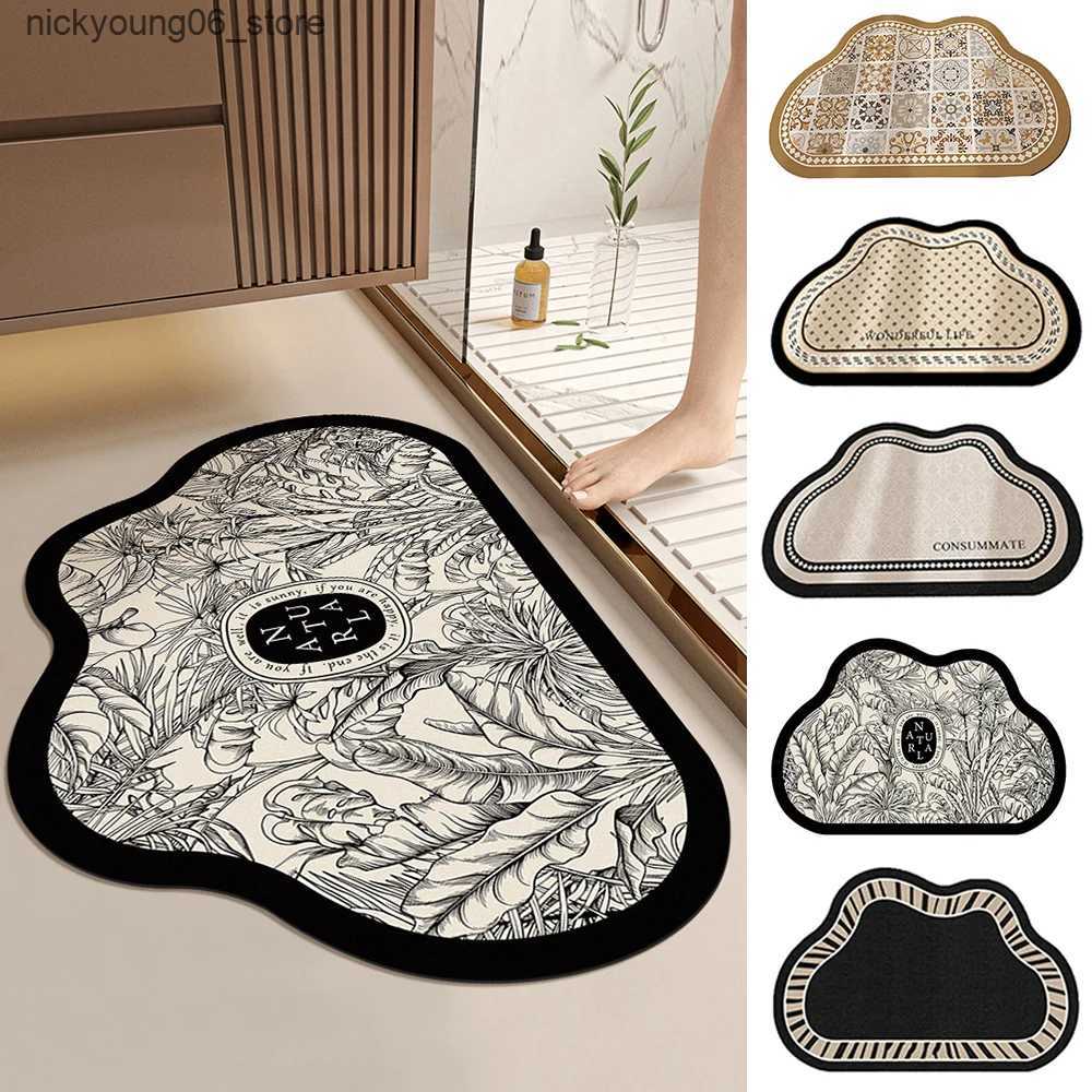 Non-Slip Bath Mats Absorbent Kitchen Rug Non Slip Bath Mat Oval Entrance Doormat Bathroom Area Rugs For Shower Floor Mat Tapis Salle De Bain L240910