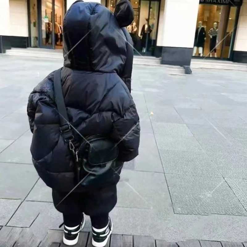 Down Coat Womens down jacket cotton jacket windbreaker 2023 black warm thick winter ski suit sports school childrens clothing H241010