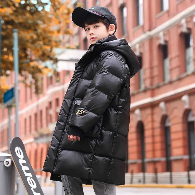 Down Coat OLE 2024 Winter Childrens Down Jacket Thick Waterproof Long Teenage Boys Jacket 5-16 Years Old Parka H241010