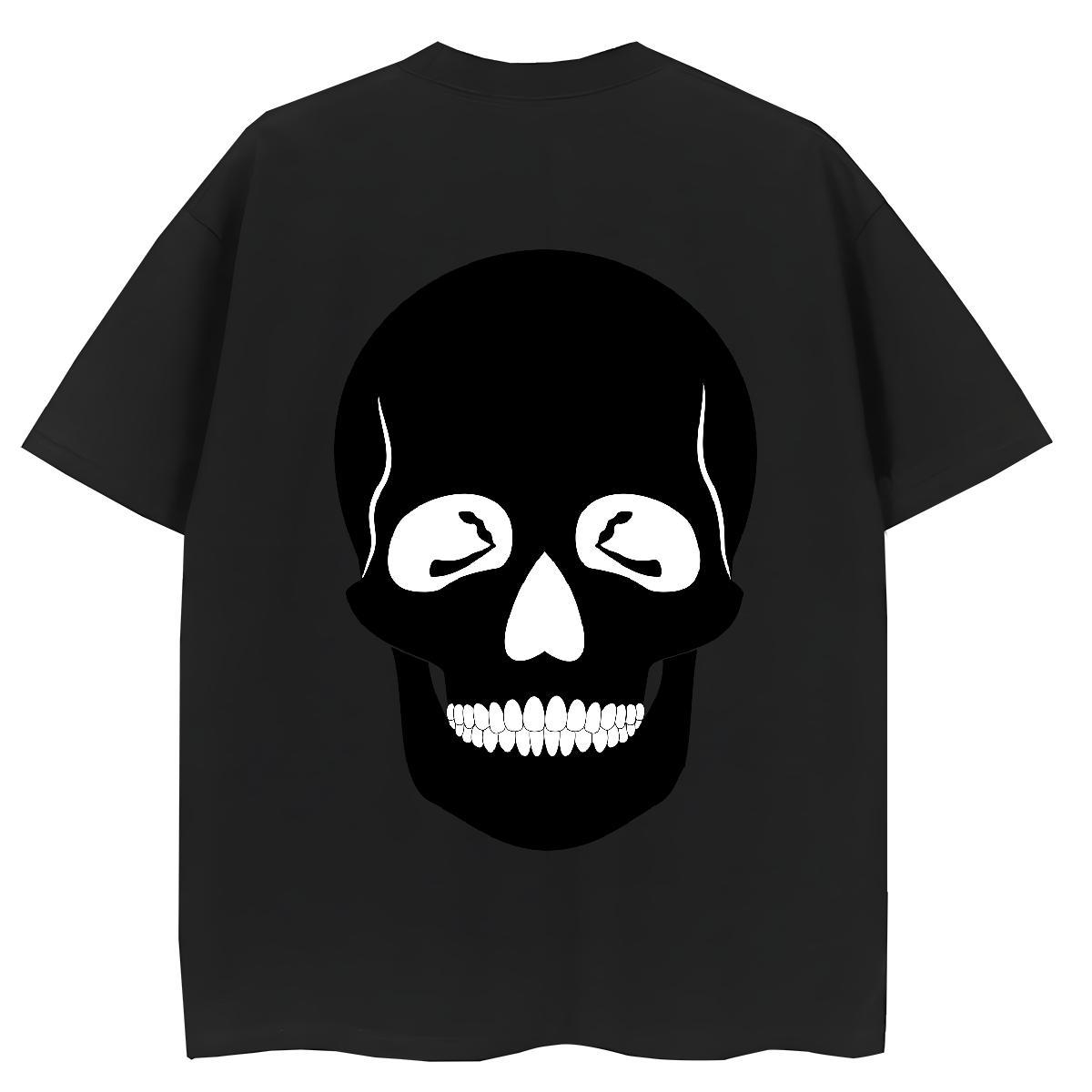 2024 Casual T Shirt For Woman 100% Cotton 230g Crew Neck Breathable Street skull Couples T Shirts Soft DIY Anime Top Shirts