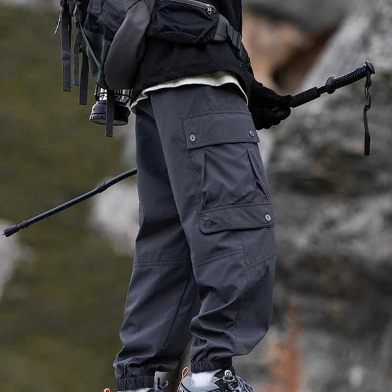 2024 autumn new loose casual outdoor freight mens clothing Trouser waterproof solid color mens clothing JLiz80627 W241009