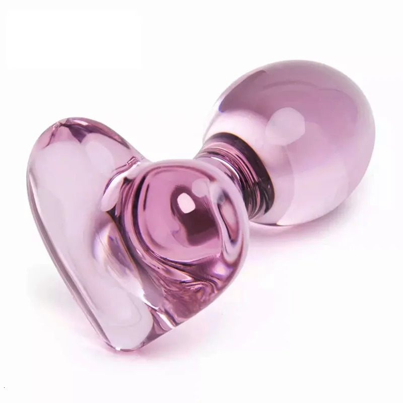 Glass Anal Plug Sex Toys For Women Pink Heart Anal Stimulator Crystal Buttplug Women Men Prostate Massage Vagina Butt Plug Balls 241010