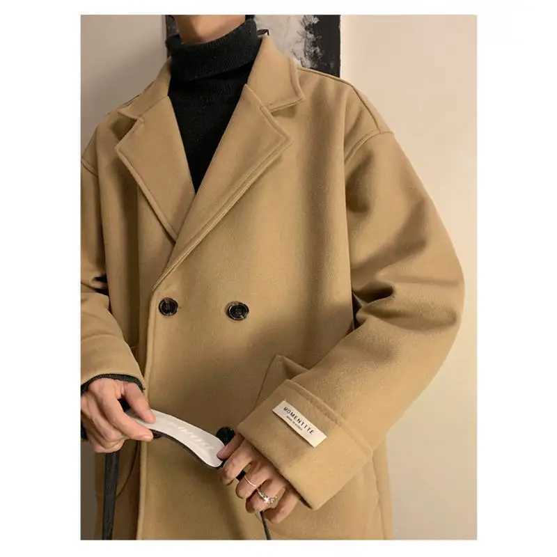 Winter Elegant Mens Coats Men Trench Coat Top Mens Jackets Black 2XL 2024 Autumn Winter New Arrival LX241010