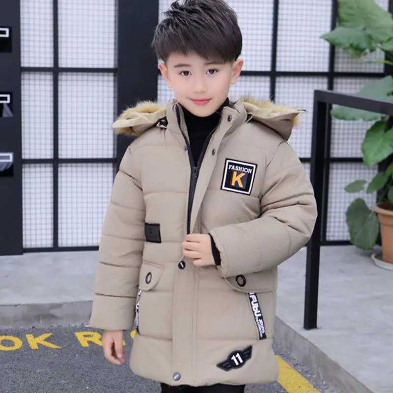 Down Coat New childrens clothing Coats Plus thick velvet jacket with detachable hat suitable for park winter cotton padded boys H241010