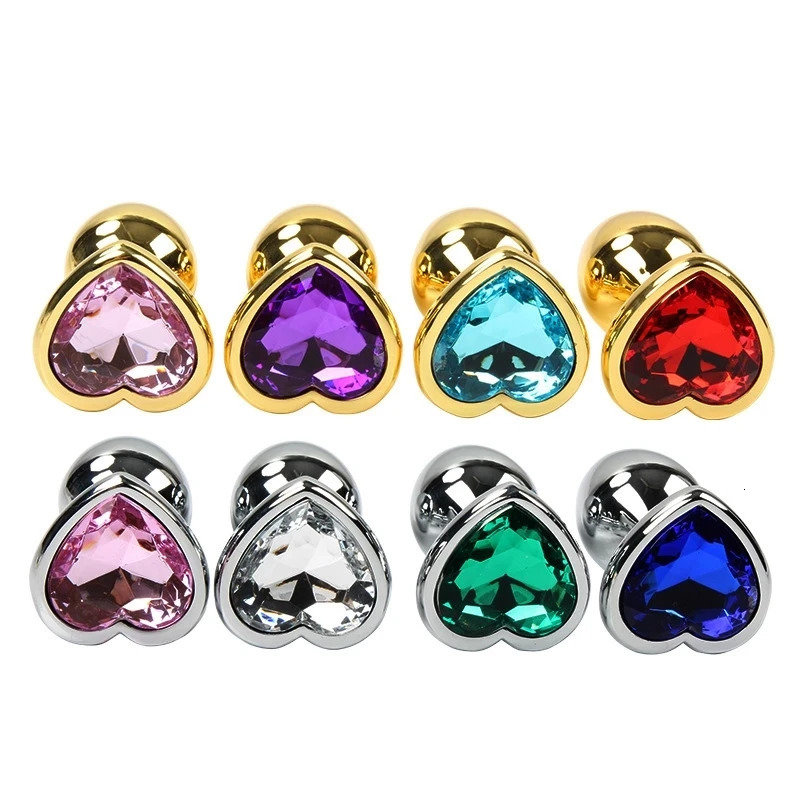 Anal Plug Female Sex toy 3 Sizes Mini Heart Hip Stimulator Smaller Gold-plated Metal Anal Plug Adult Sex Toy For Men Women Game 241010