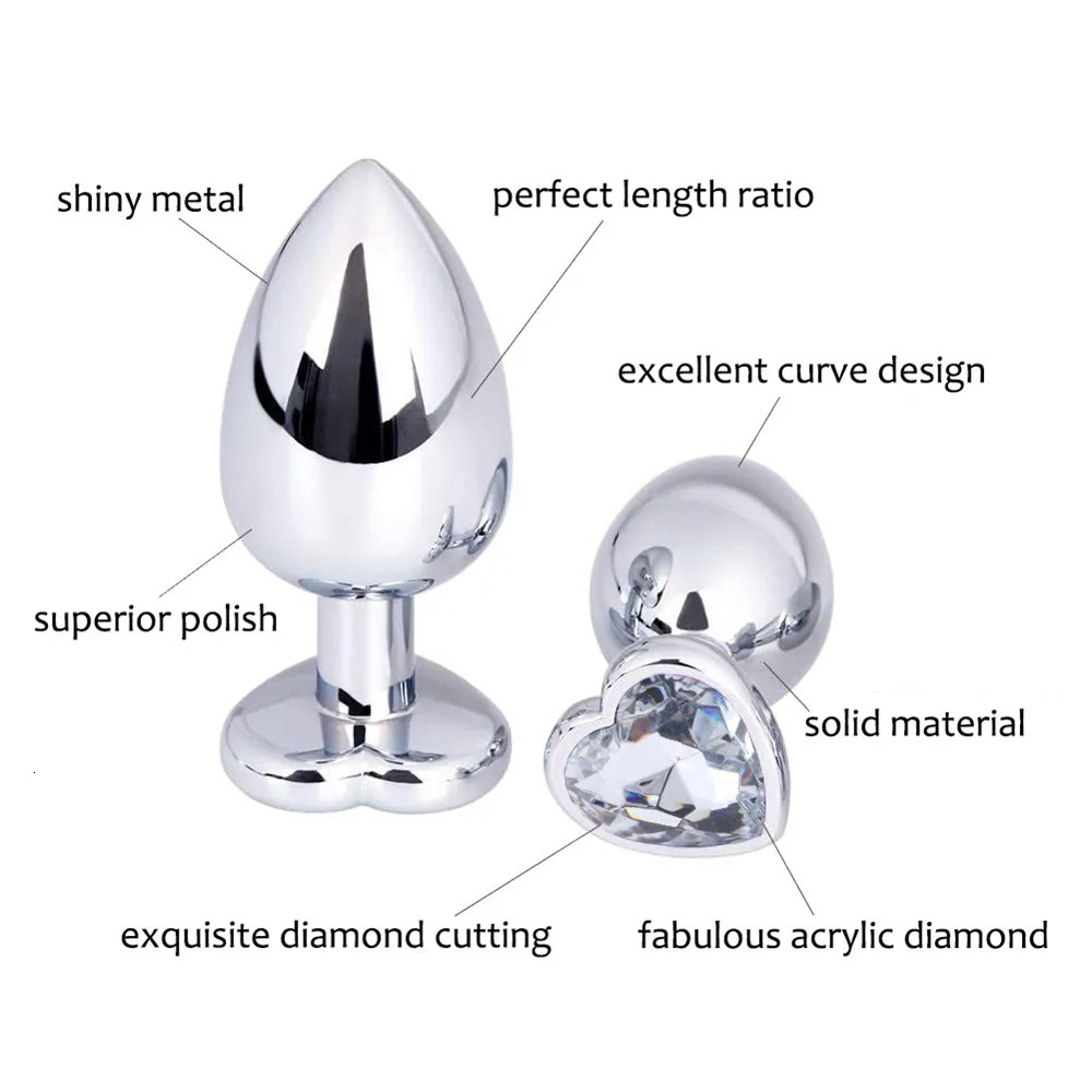 Small Butt Plug Anal Sex Toys Heart Shape Metal Stainless Smooth Sexy Toys For Women Adult Butt plug Stainless Steel Anal Plug 241010