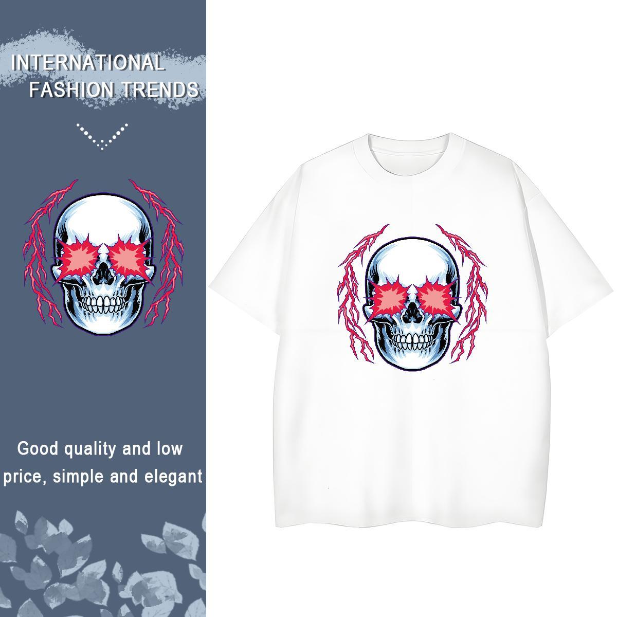New Arrival T Shirts Women 100% Cotton 230g Breathable Crew Neck Casual Daily Wear skull Women Tshirts Lady Customized Top Shirts