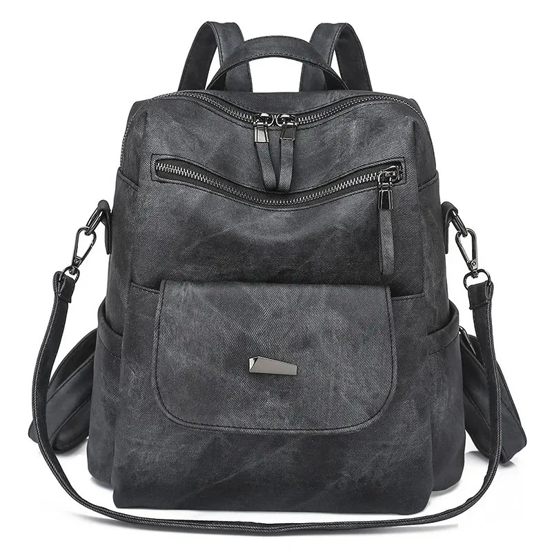 Womens Backpack ner High Quality Soft Leather Simple Fashion Large New Capacity Anti theft Shoulder Bag 241008