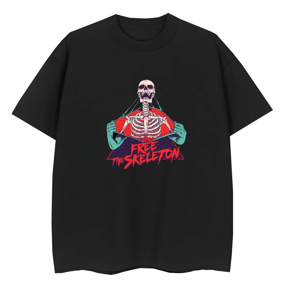 2024 T Shirt For Woman 100% Cotton 230g O-Neck Short Sleeve Daily Outfit skull Unisex Tshirts Designer Floral Print Polos