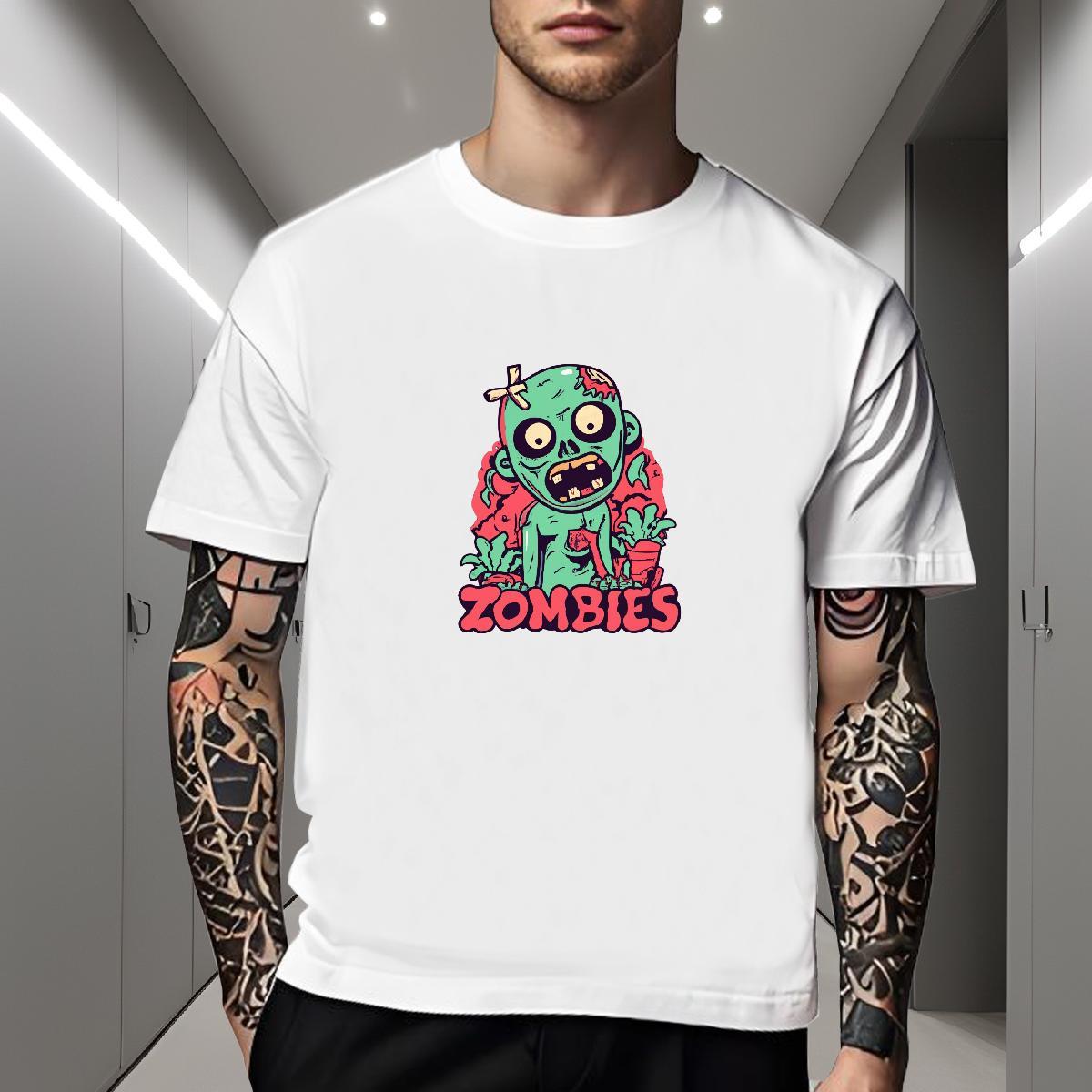 Soft Mens T Shirts 230g 100% Cotton skull Daily Wear Skull Breathable Short Sleeve Mens Tshirts New Tees