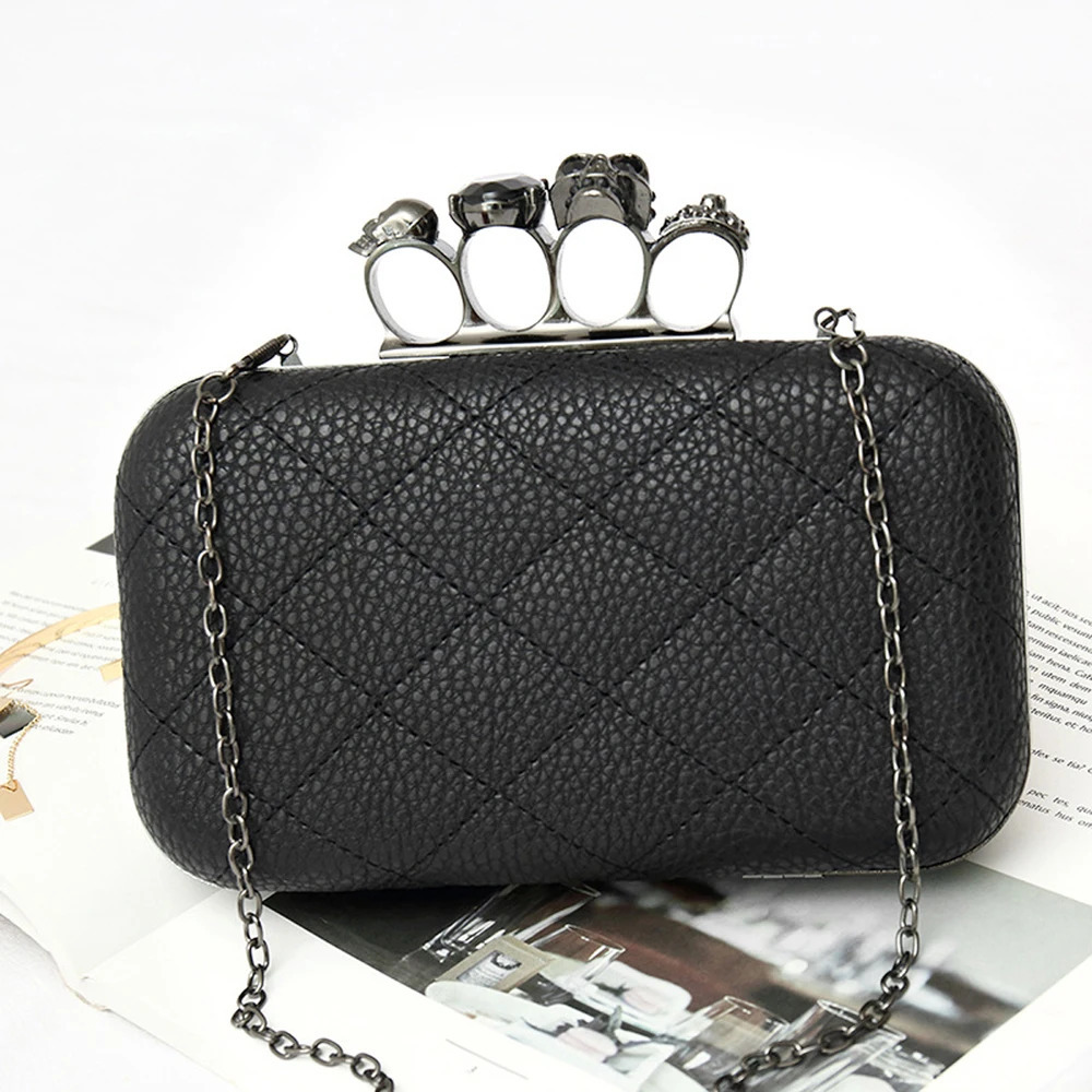 Skull Purses New Fashion Women's PU Hot Clutch, Finger Dia Evening Leather Cross Bag - Crescent Handbag Style Classic bags