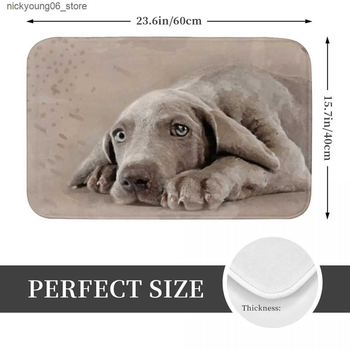 Non-Slip Bath Mats Bath Mat Kitchen Shower Door Weimaraner Puppy Dog Foot Mat Animal Fashion Toilet Pad Quick Dry Non Slip Pattern Bathroom Rug L24091