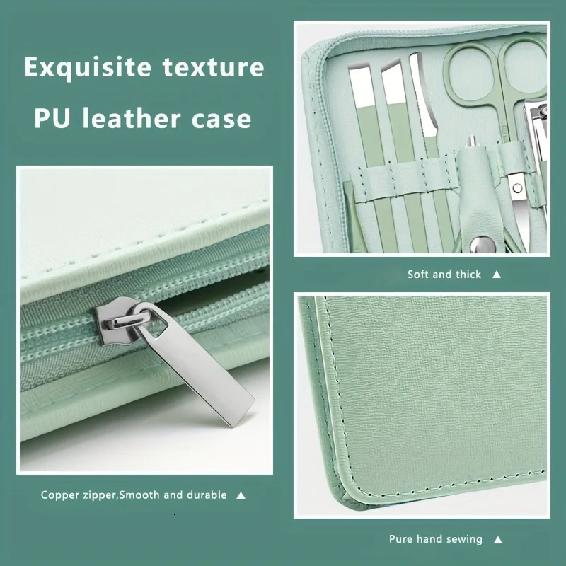 light green 7-22 pieces/set manual kit high-quality steel multifunctional professional nail trimmer cutting foot care tool 240927