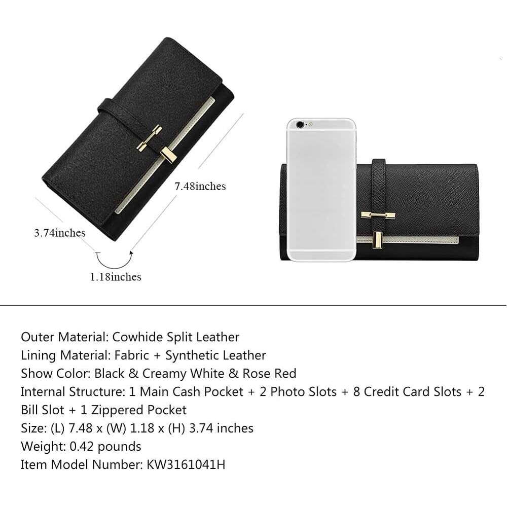 Women Wallet Leather Trifold Large